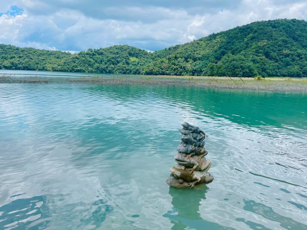 【南投日月潭景點】九蛙疊像&水蛙頭步道/2024免門票景點/輕鬆走環湖步道/日月潭水位高度之指標 - 206